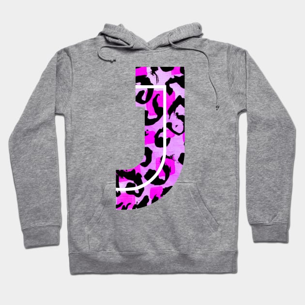 Abstract Letter J Watercolour Leopard Print Alphabet Hoodie by Squeeb Creative